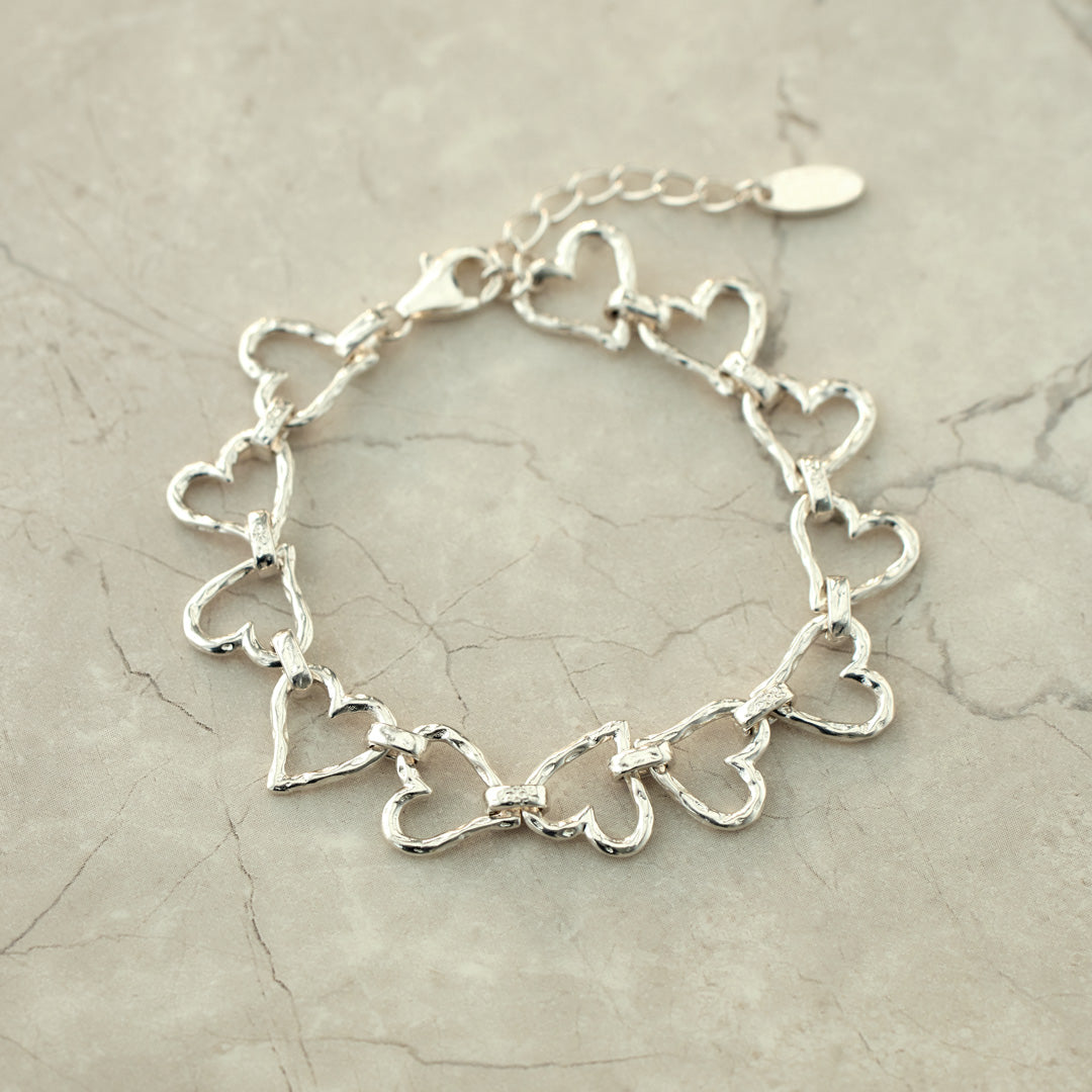 I am Loved Hammered Heart Bracelet
