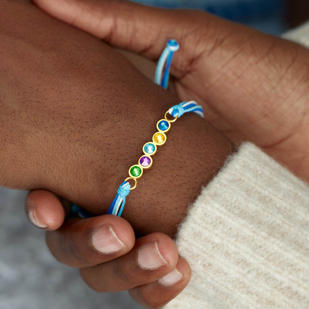 Keep Going You Are Not Alone 1-6 Crystal Birthstones Friendship Bracelet