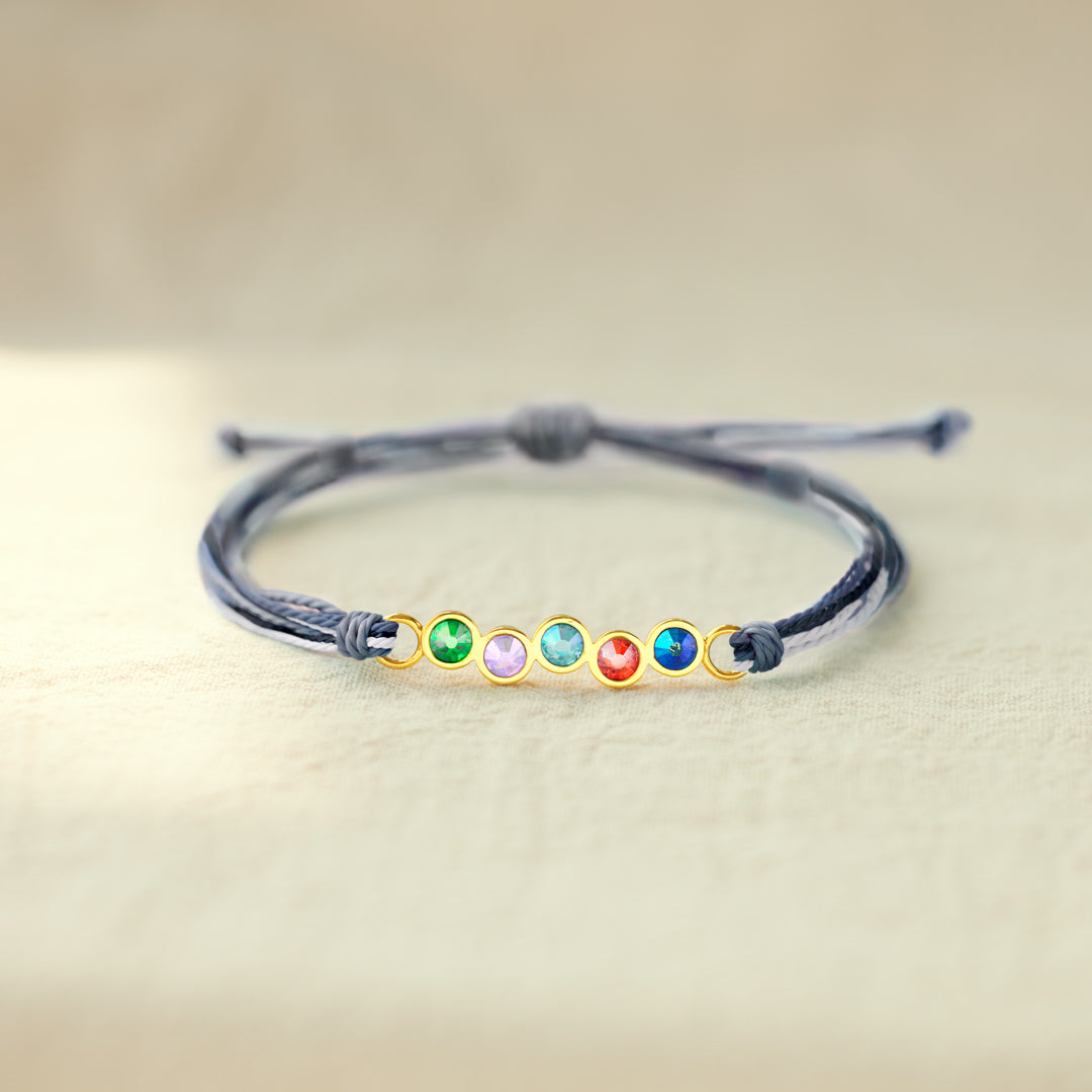 Keep Going You Are Not Alone 1-6 Crystal Birthstones Friendship Bracelet