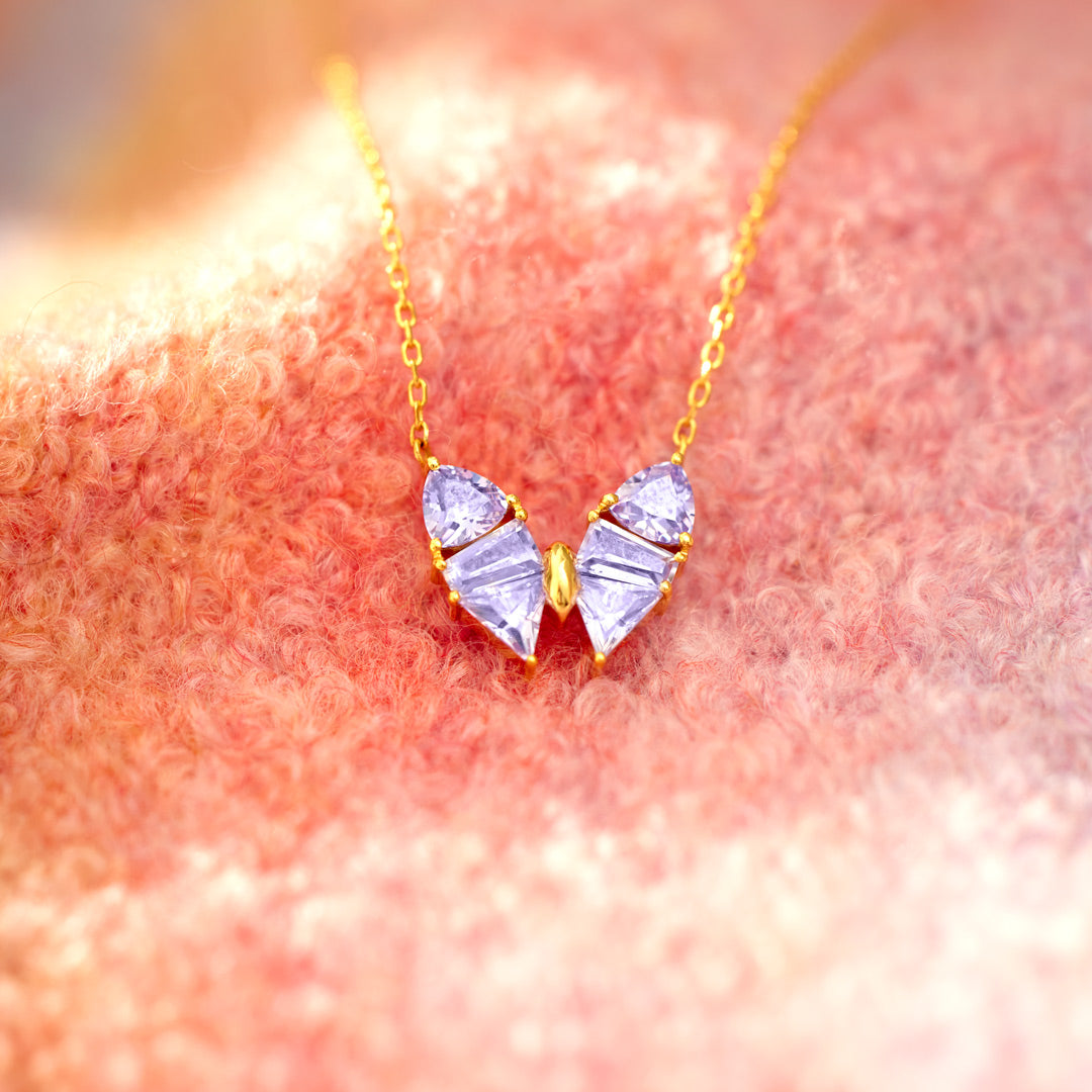 She Made Broken Beautiful Radiant Butterfly Necklace
