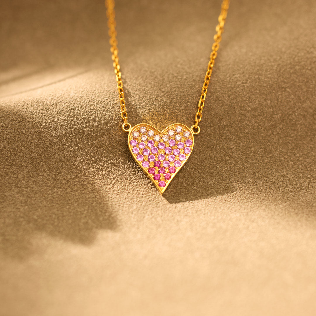 My Heart Is Always There For You Sparkled Heart Necklace