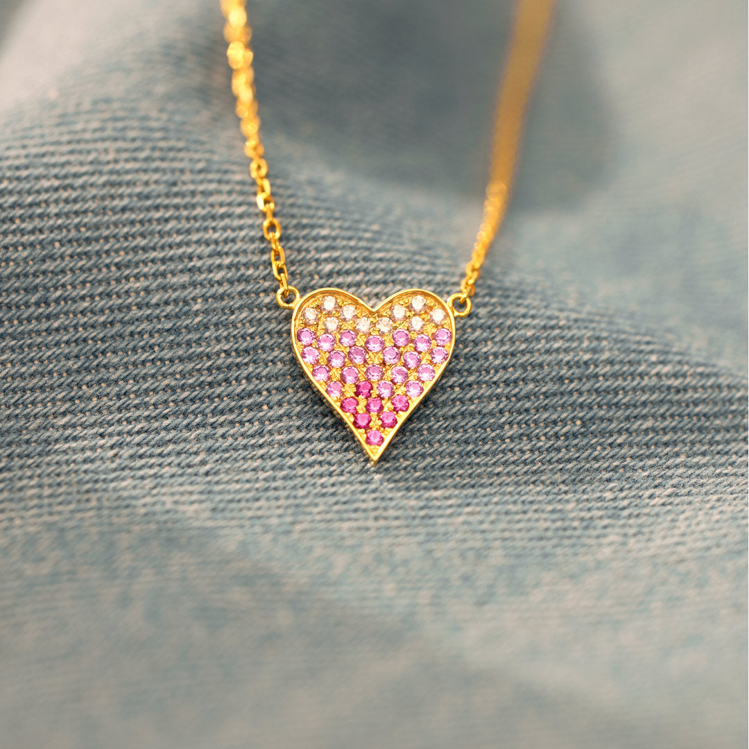 My Heart Is Always There For You Sparkled Heart Necklace