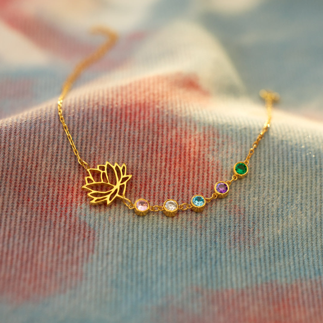1-10 Birthstones Lotus Bracelet