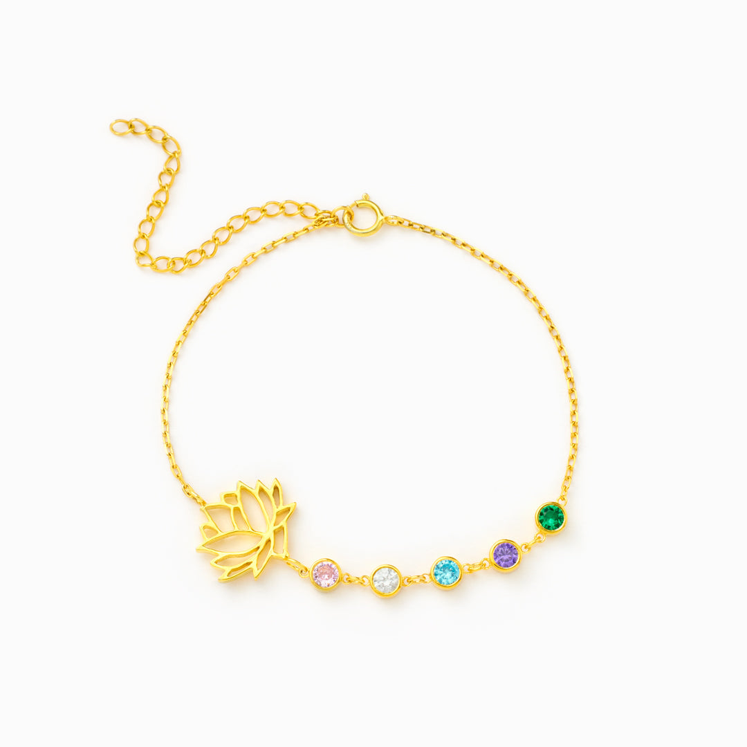 1-10 Birthstones Lotus Bracelet
