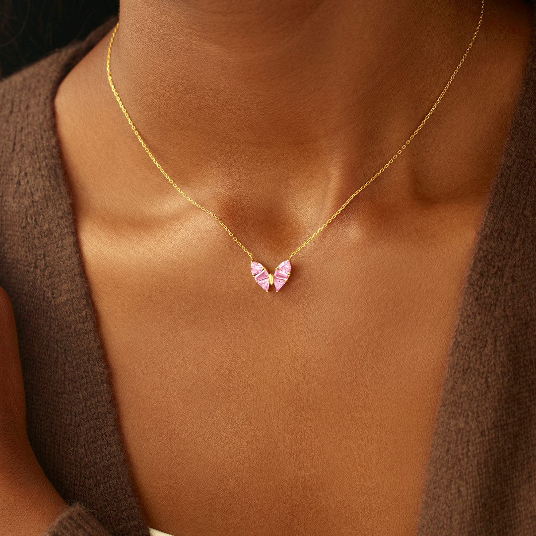 She Made Broken Beautiful Radiant Butterfly Necklace