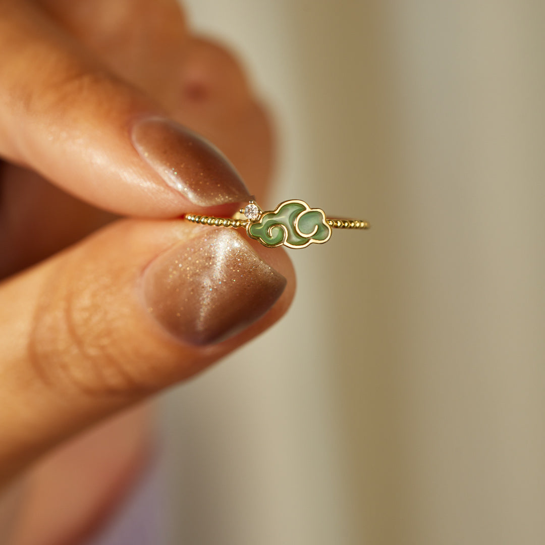 Enamel Auspicious Cloud Ring