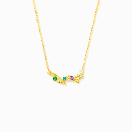 Nana's Gem on the Family Branch 1-6 Birthstones Leaf Necklace