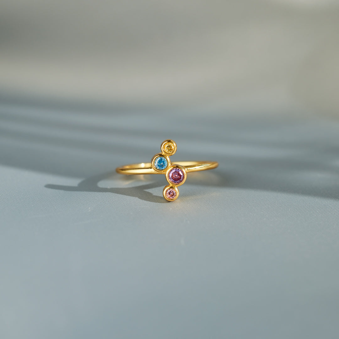 Custom 2-5 Birthstones Irregular Ring