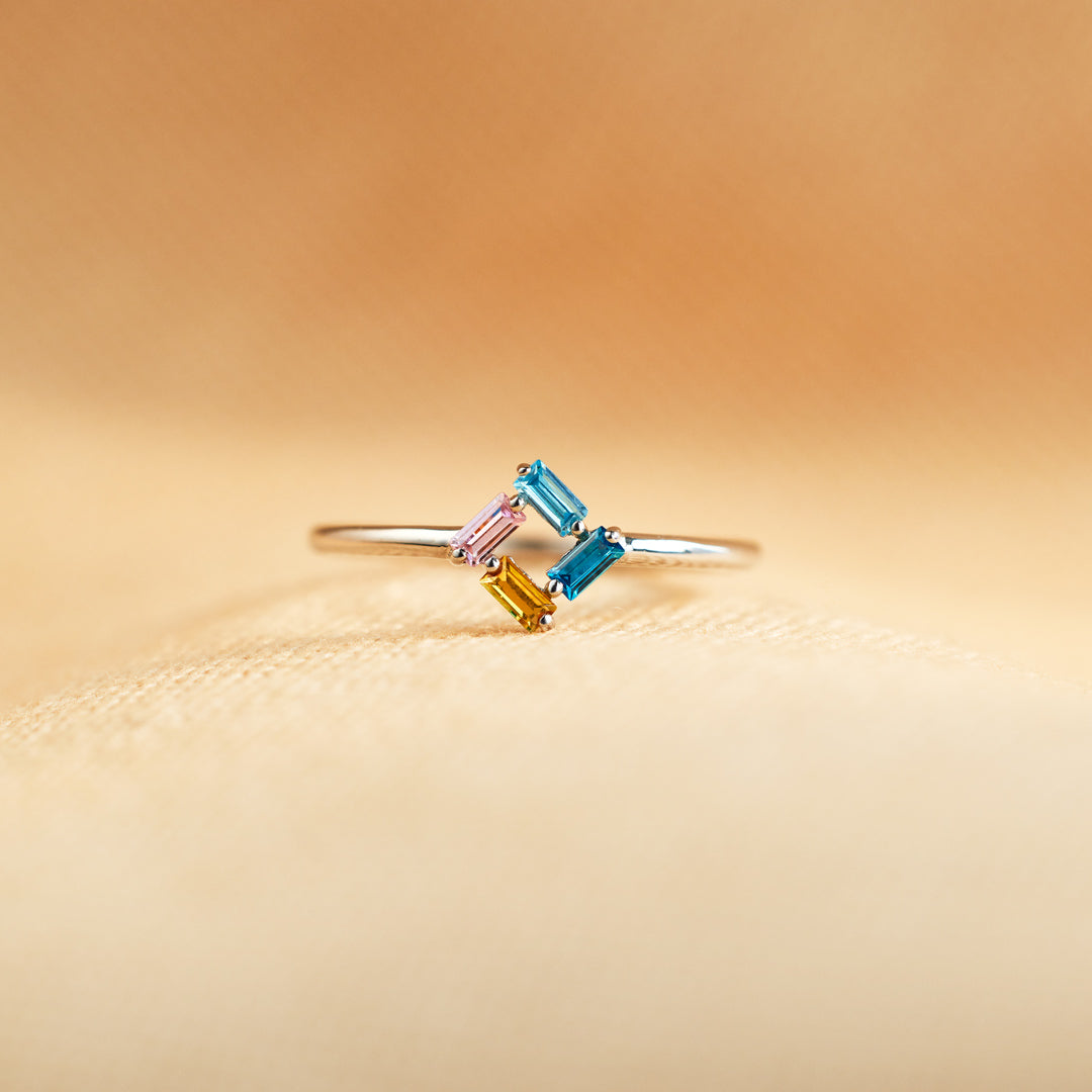 3-6 Baguette Birthstones Ring
