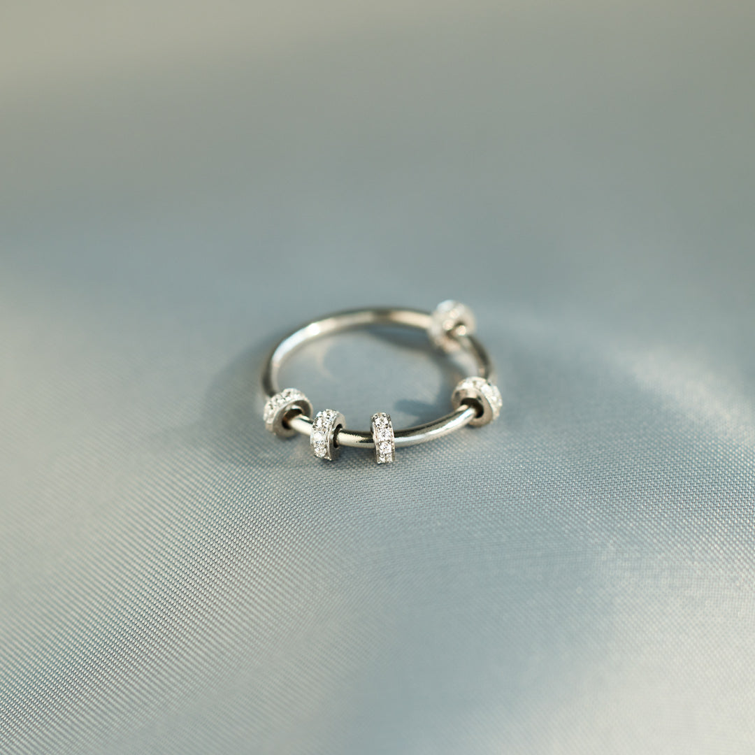 Sterling Silver Spinner Fidget Ring, Anxiety Ring For Women