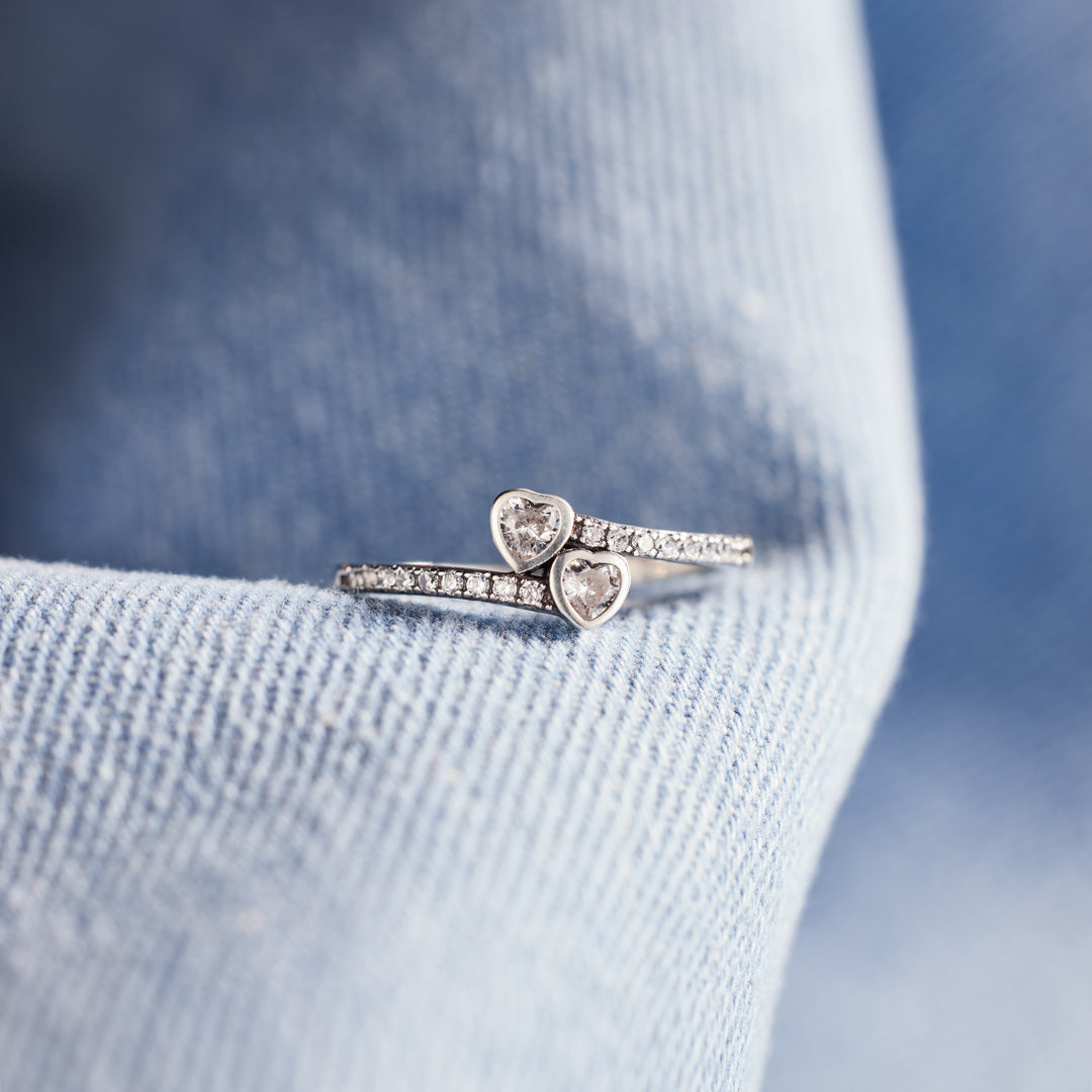 Promise Ring For Daughter Two Heart Ring