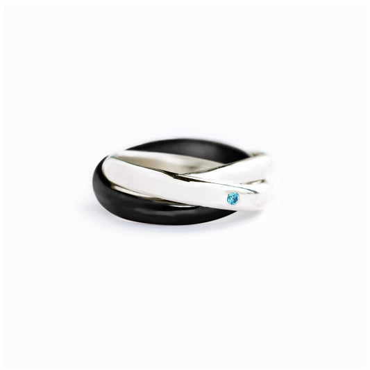 Best Friend, Girlfriend, True Love Black Trinity Ring