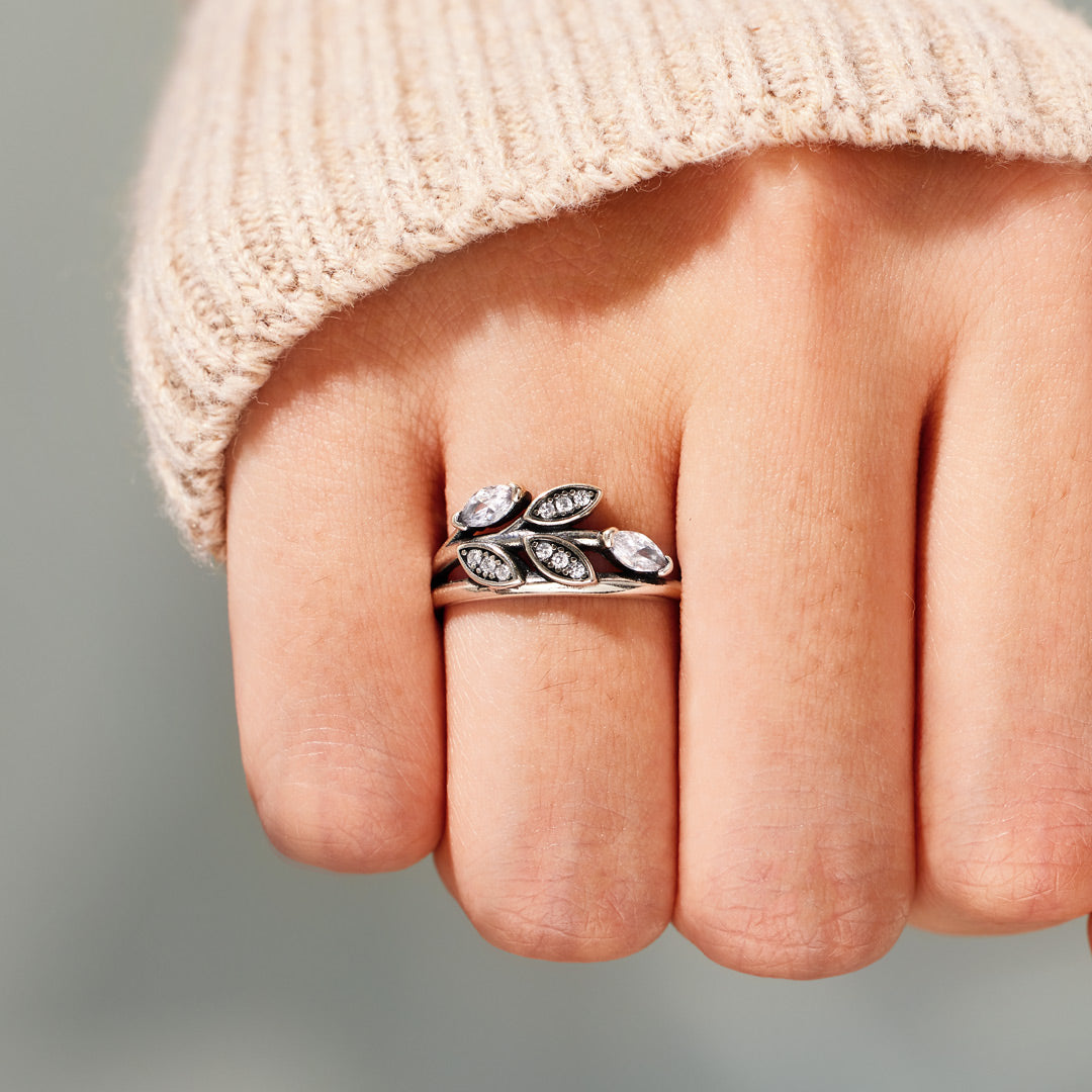 Grow Through What You Go Through Antique Leaf Ring