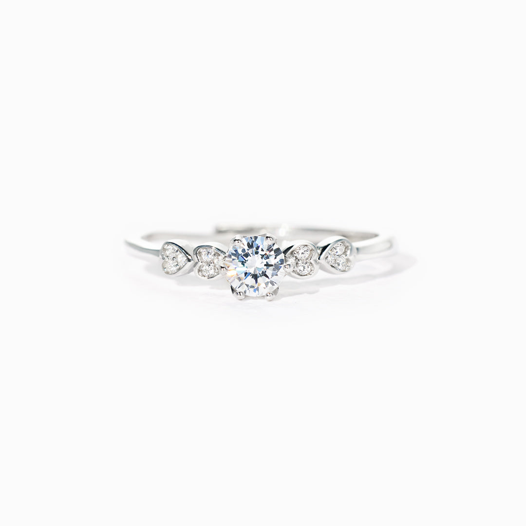 I Love You Round-Cut Heart Band Ring