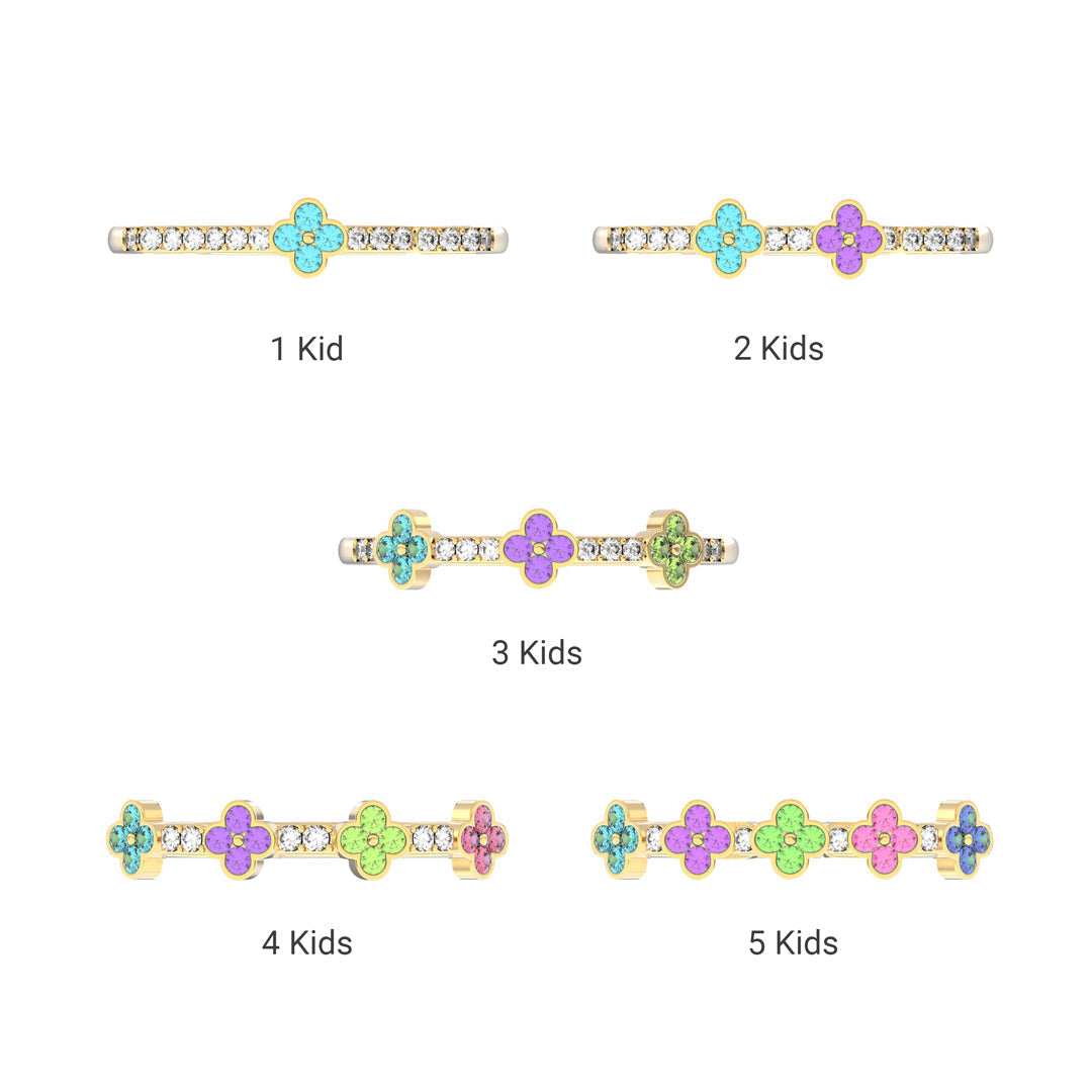 Mama's Lucky Charms 1-5 Birthstones Clover Ring