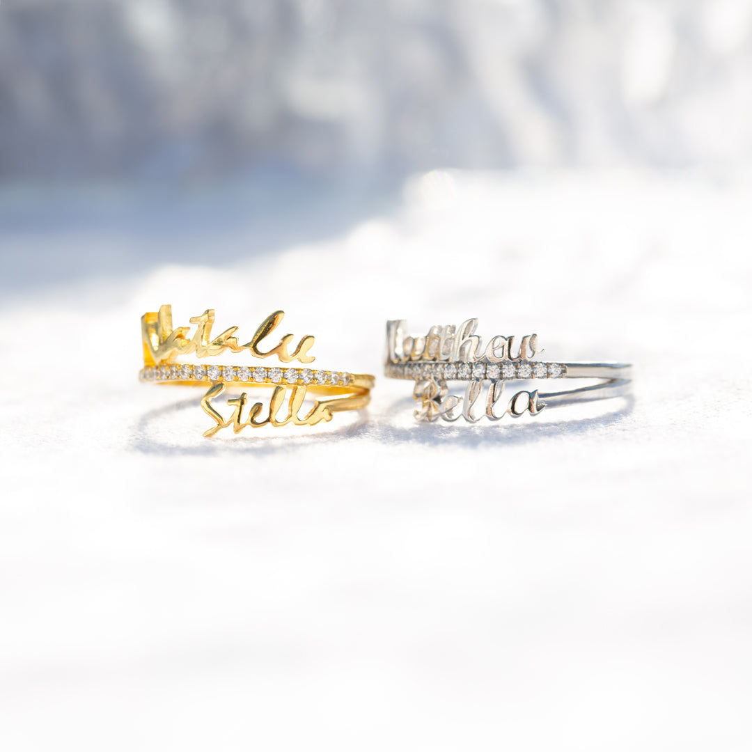 Custom Two Names Ring