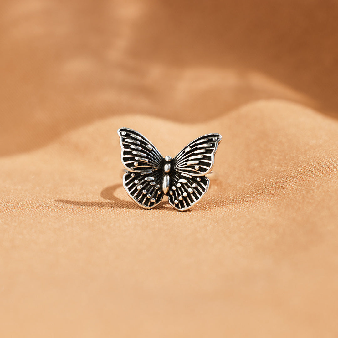 Black Butterfly Ring