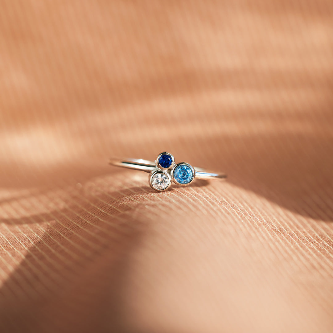 Custom 2-5 Birthstones Irregular Ring