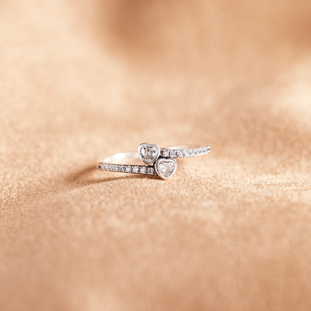 Promise Ring For Daughter Two Heart Ring