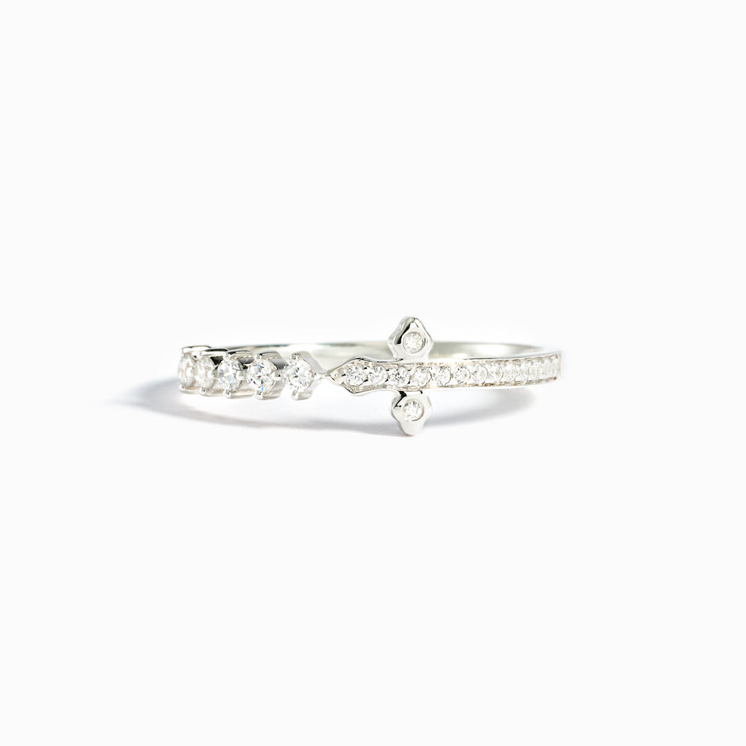 Let Go & Let God Pavé Sideways Cross Ring