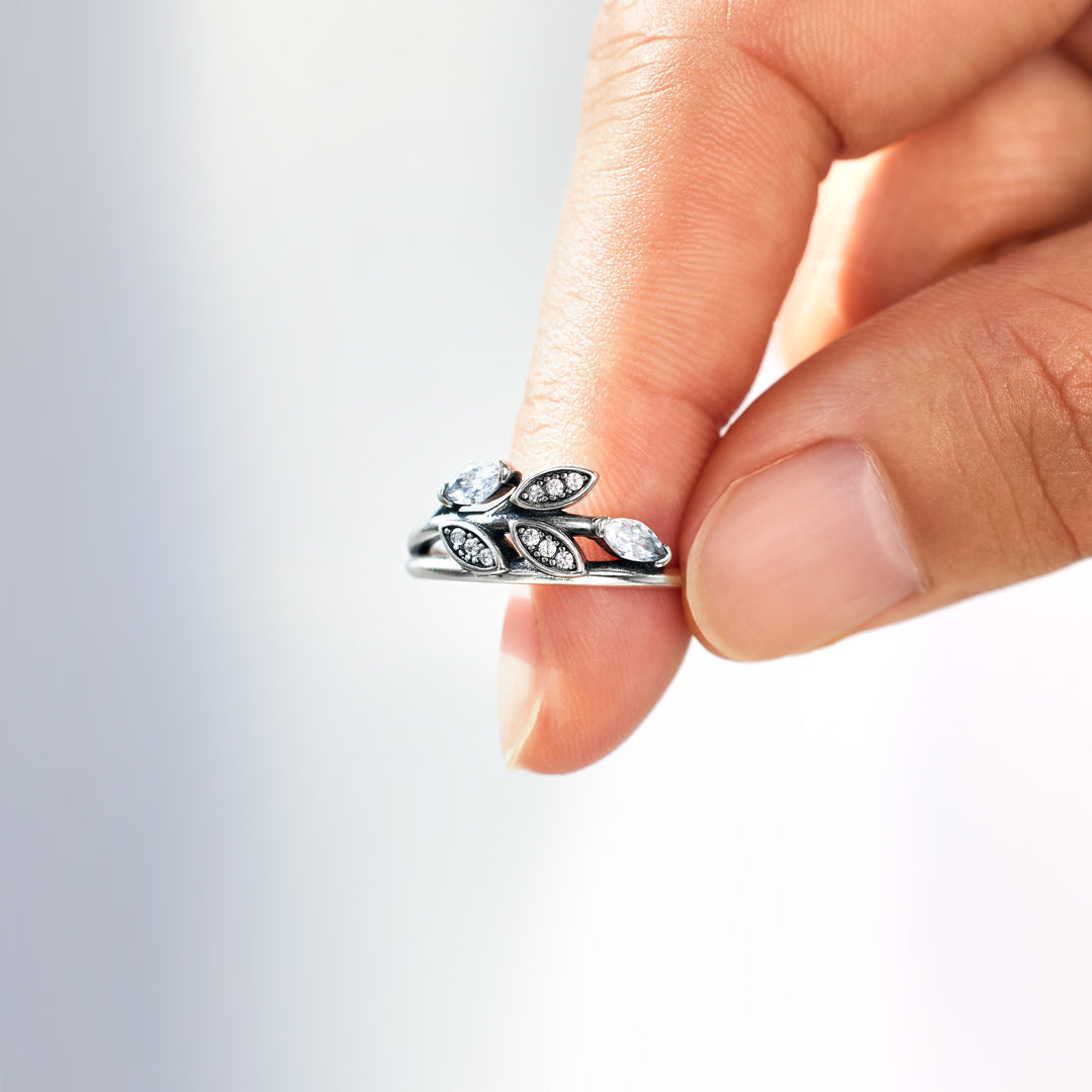 Grow Through What You Go Through Antique Leaf Ring