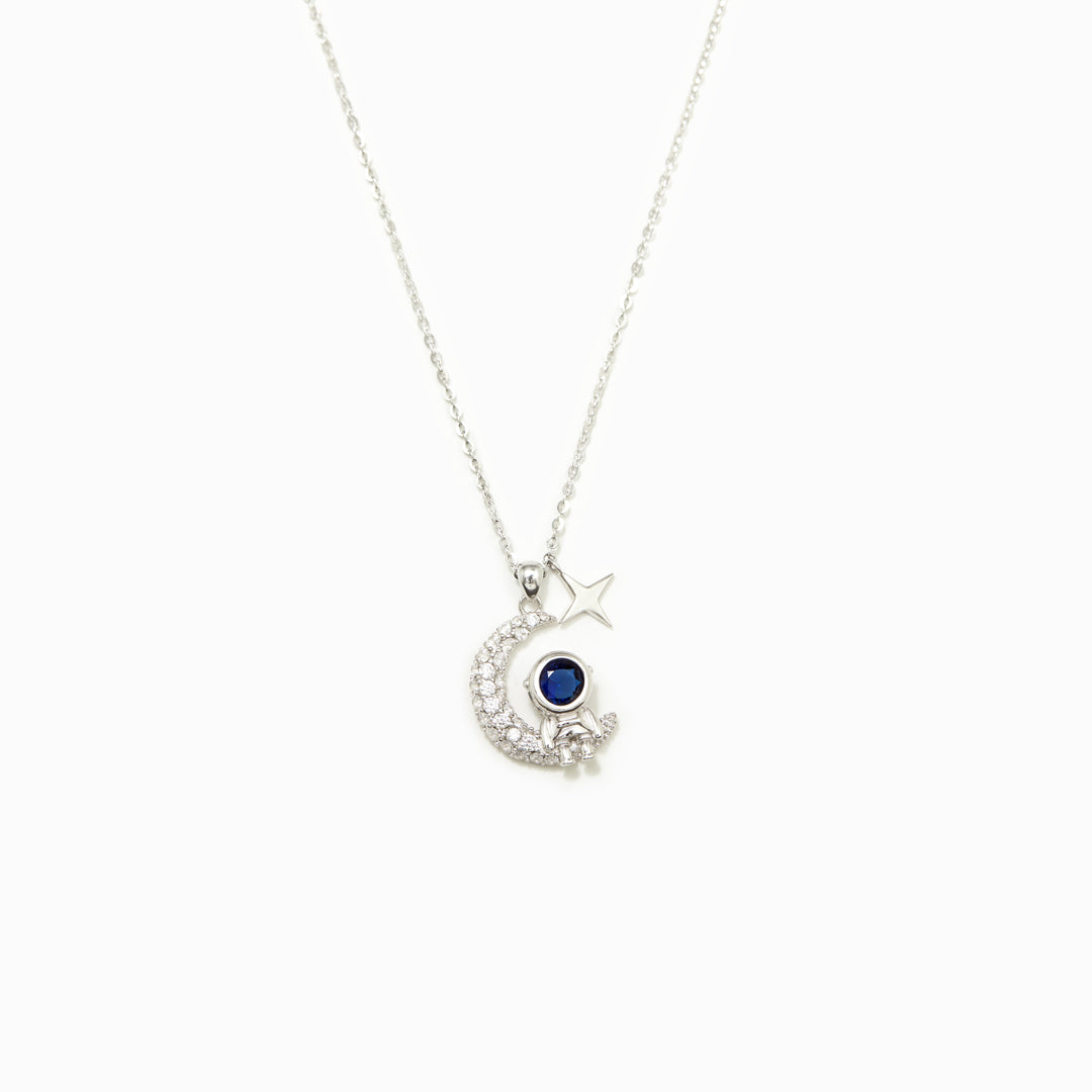 All Things Possible Astronaut On The Moon Necklace