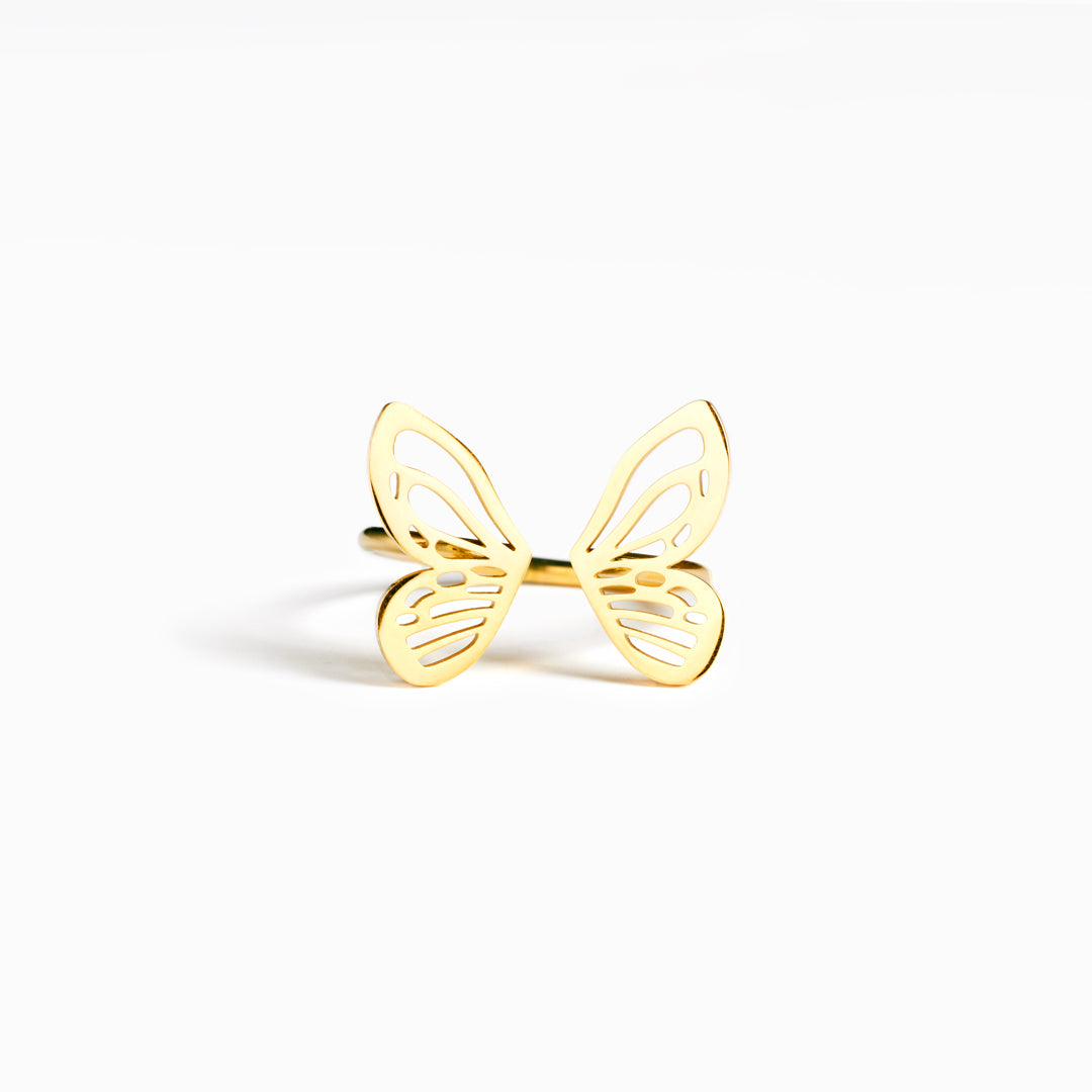 With Brave Wings She Flies Sculpted Butterfly Ring