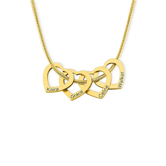 Personalized Heart Shaped Pendant Family Necklace