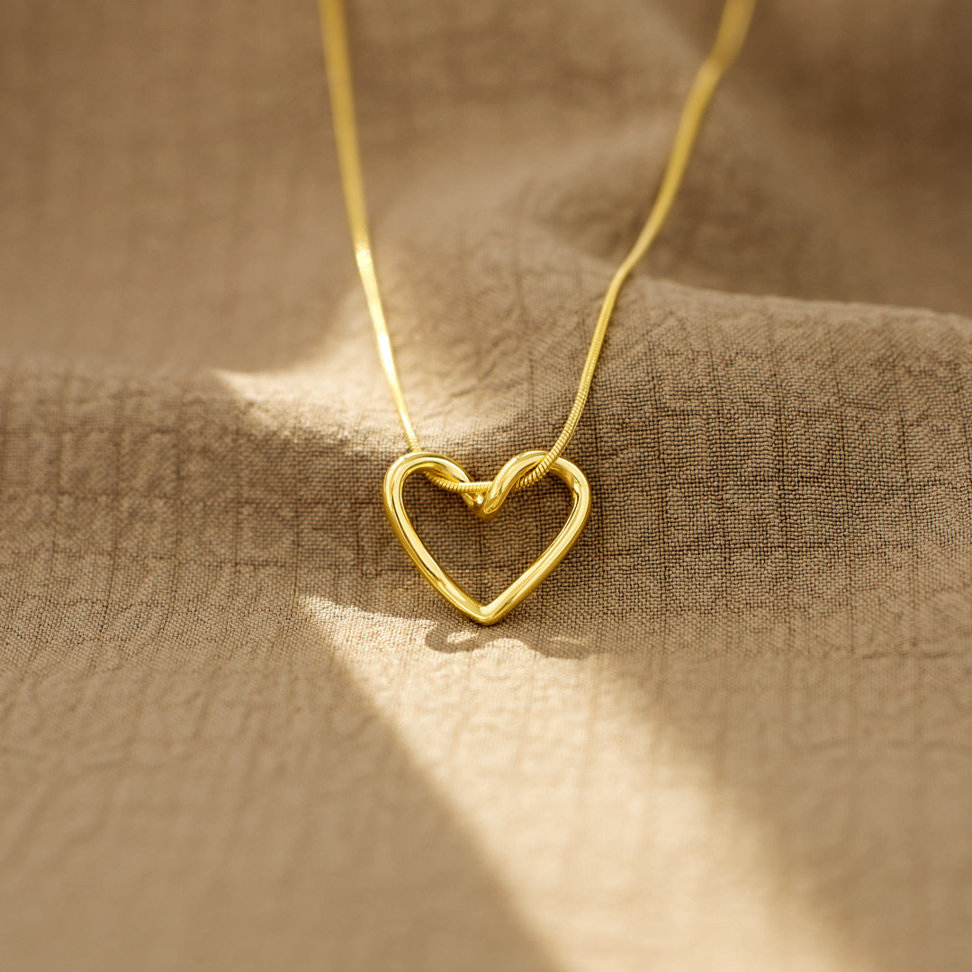Angel With A Heart Of Gold Heart Charm Necklace