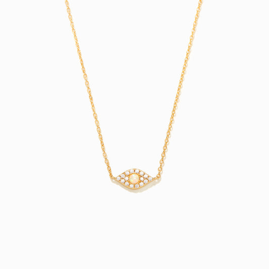 Opal Gold Evil Eye Necklace