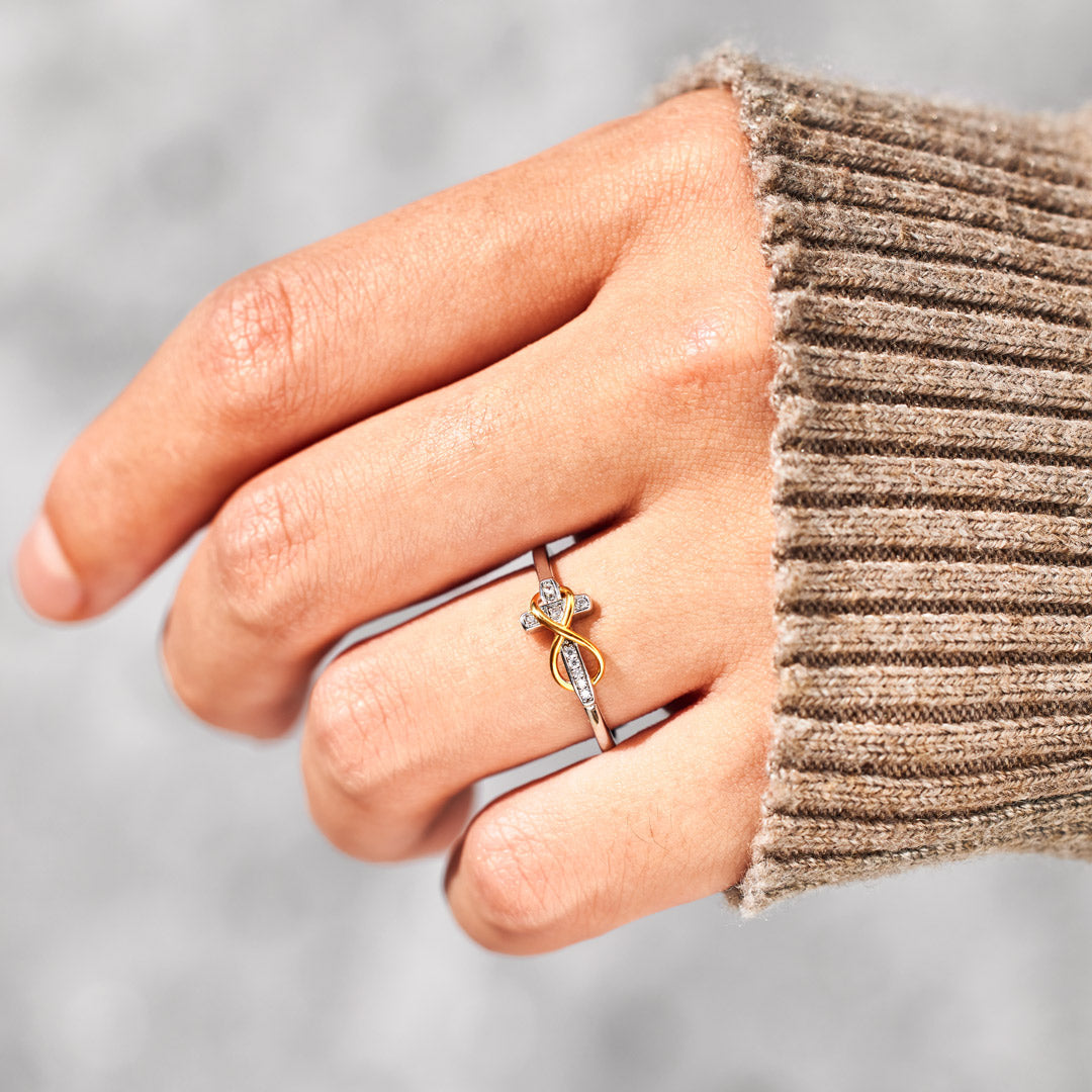 Gods' Promises Are Forever Infinity Cross Ring-Christian Religious Gift