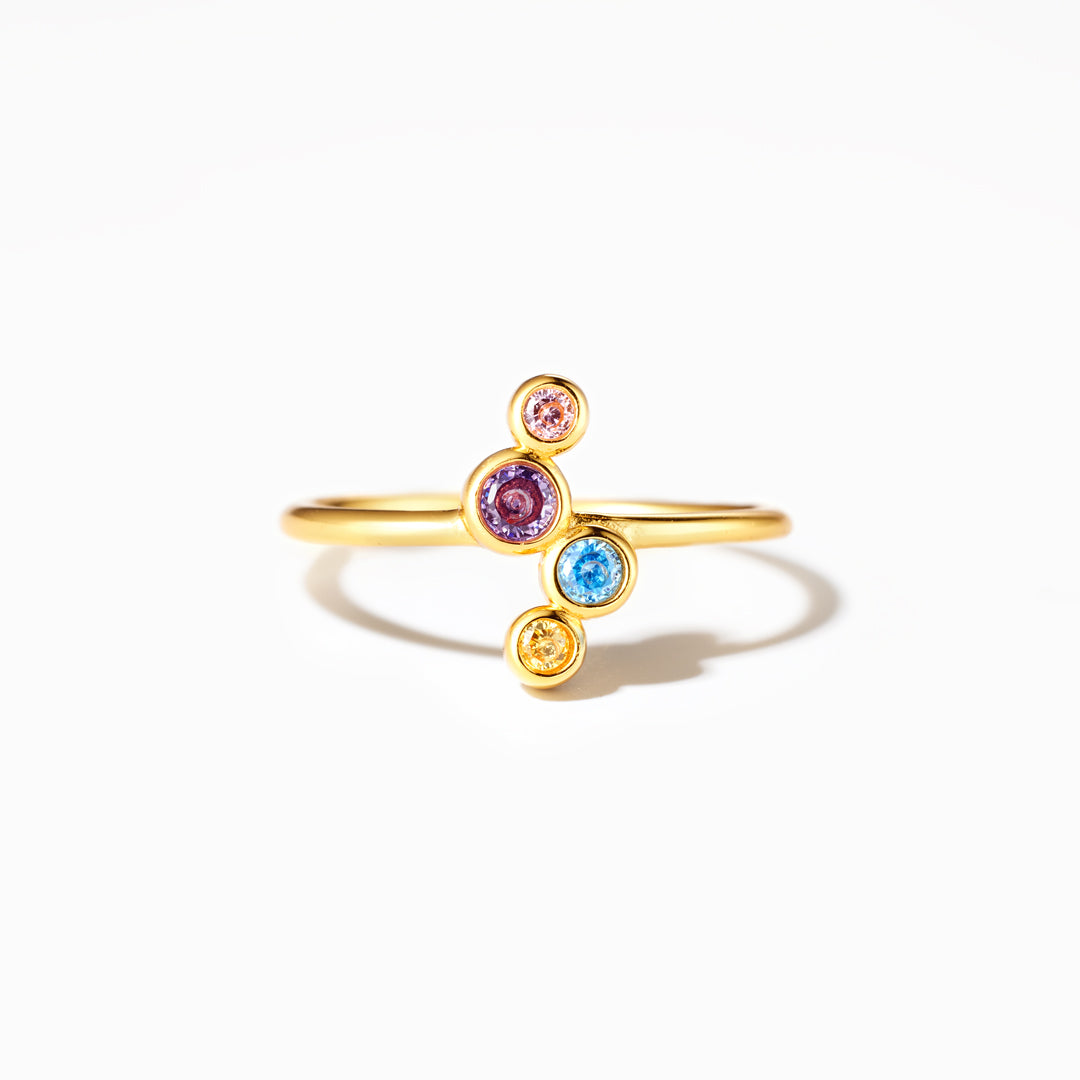 Custom 2-5 Birthstones Irregular Ring