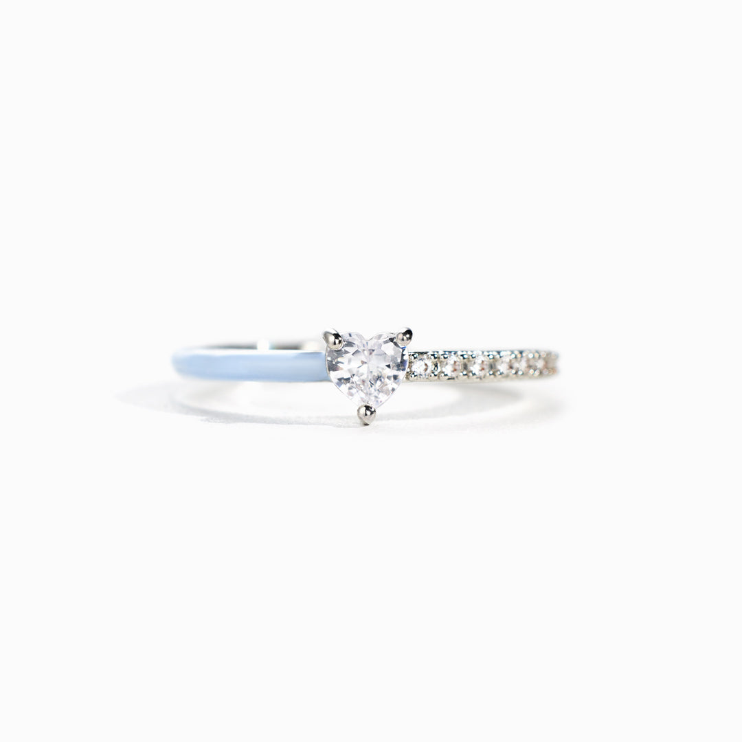 Not Perfect But Loyal Heart-Cut Half Enamel Ring