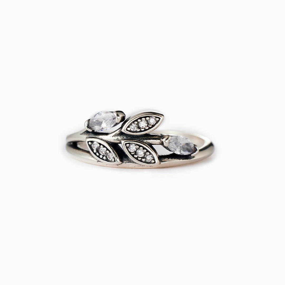 Grow Through What You Go Through Antique Leaf Ring