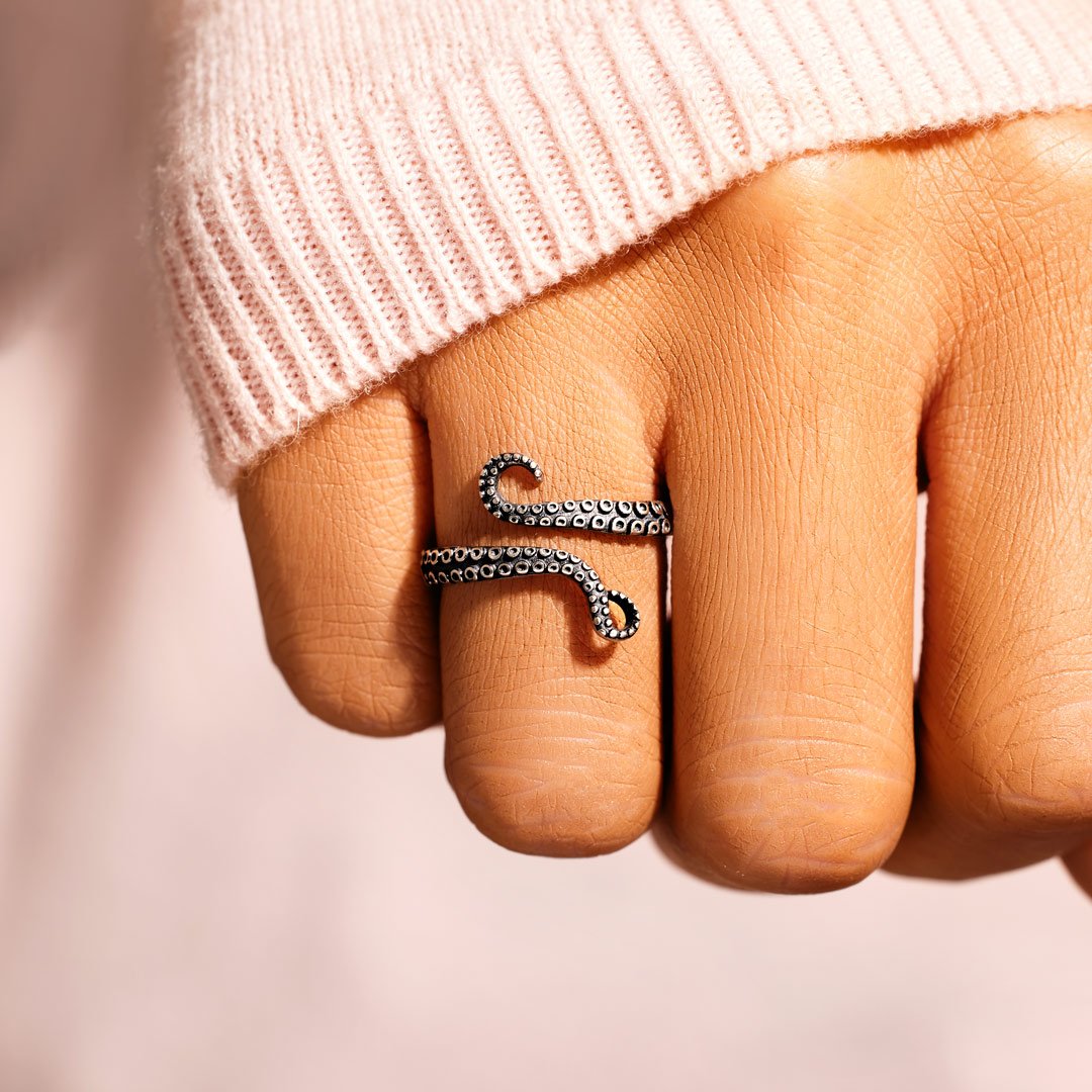 Sterling Silver Octopus Ring