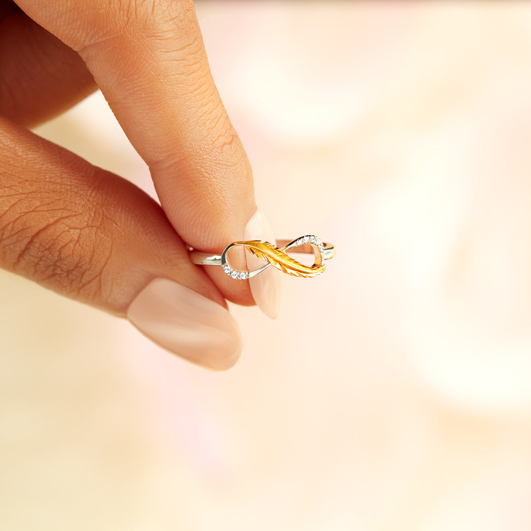 Feather from An Angel Infinity Ring