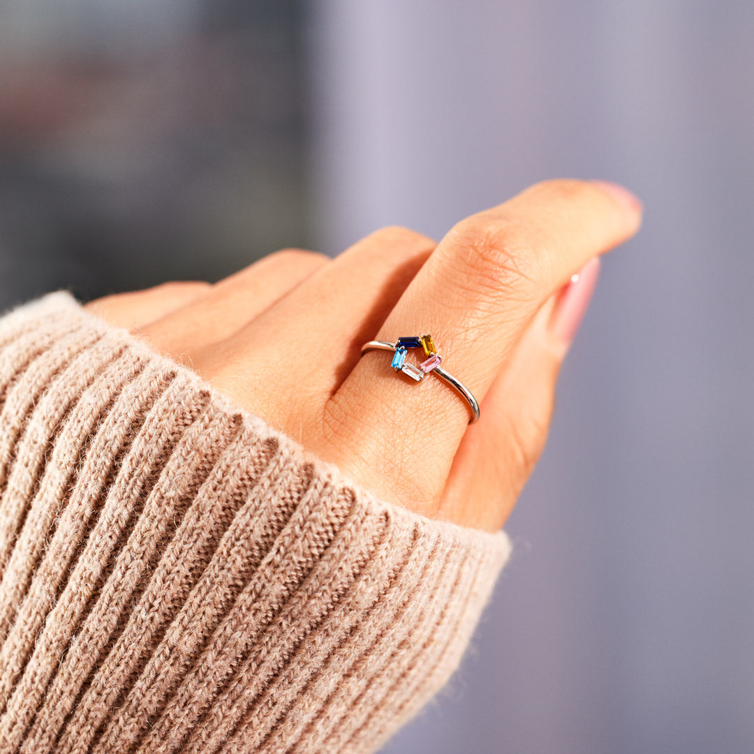 3-6 Baguette Birthstones Ring