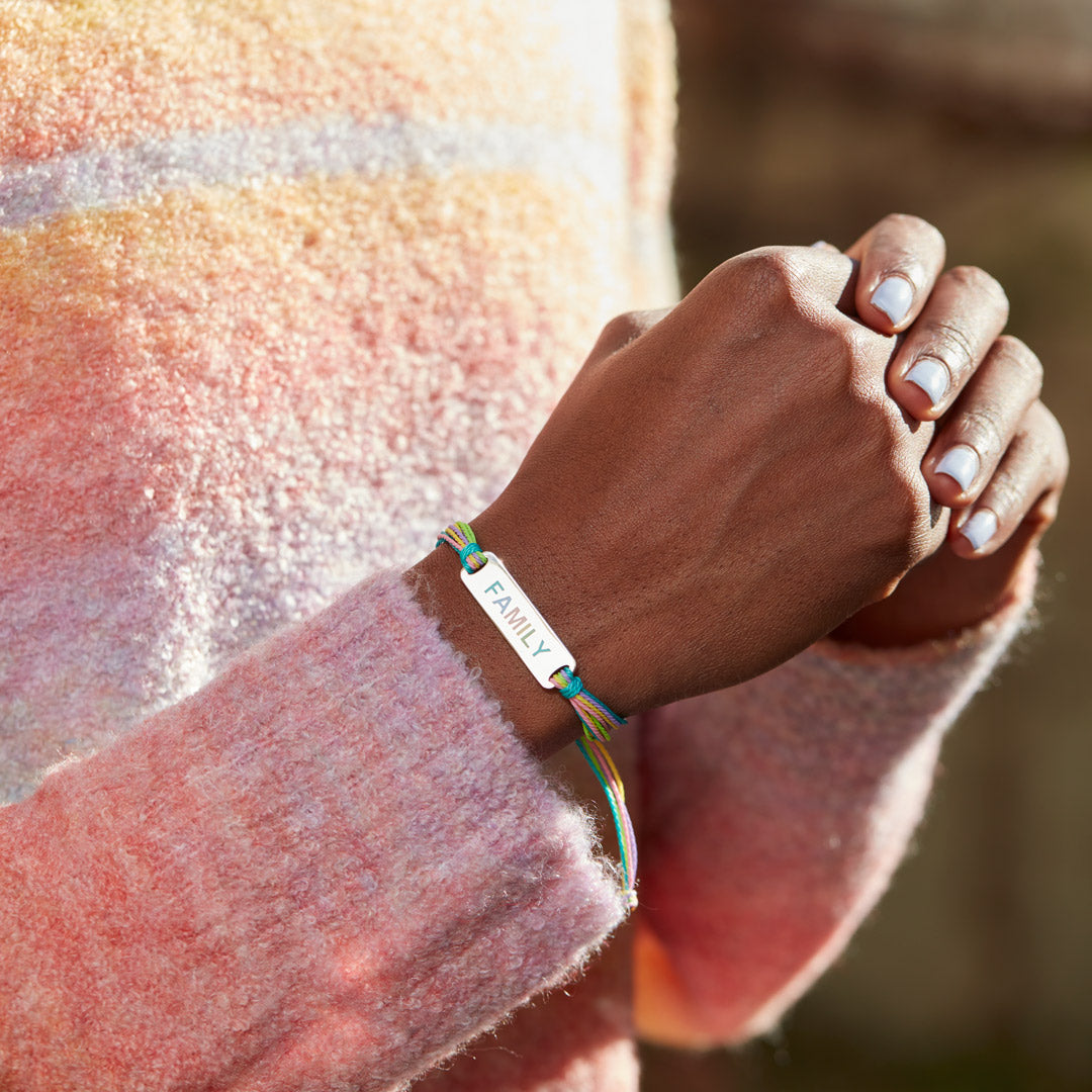 Enamel Mantra Bar Bracelet