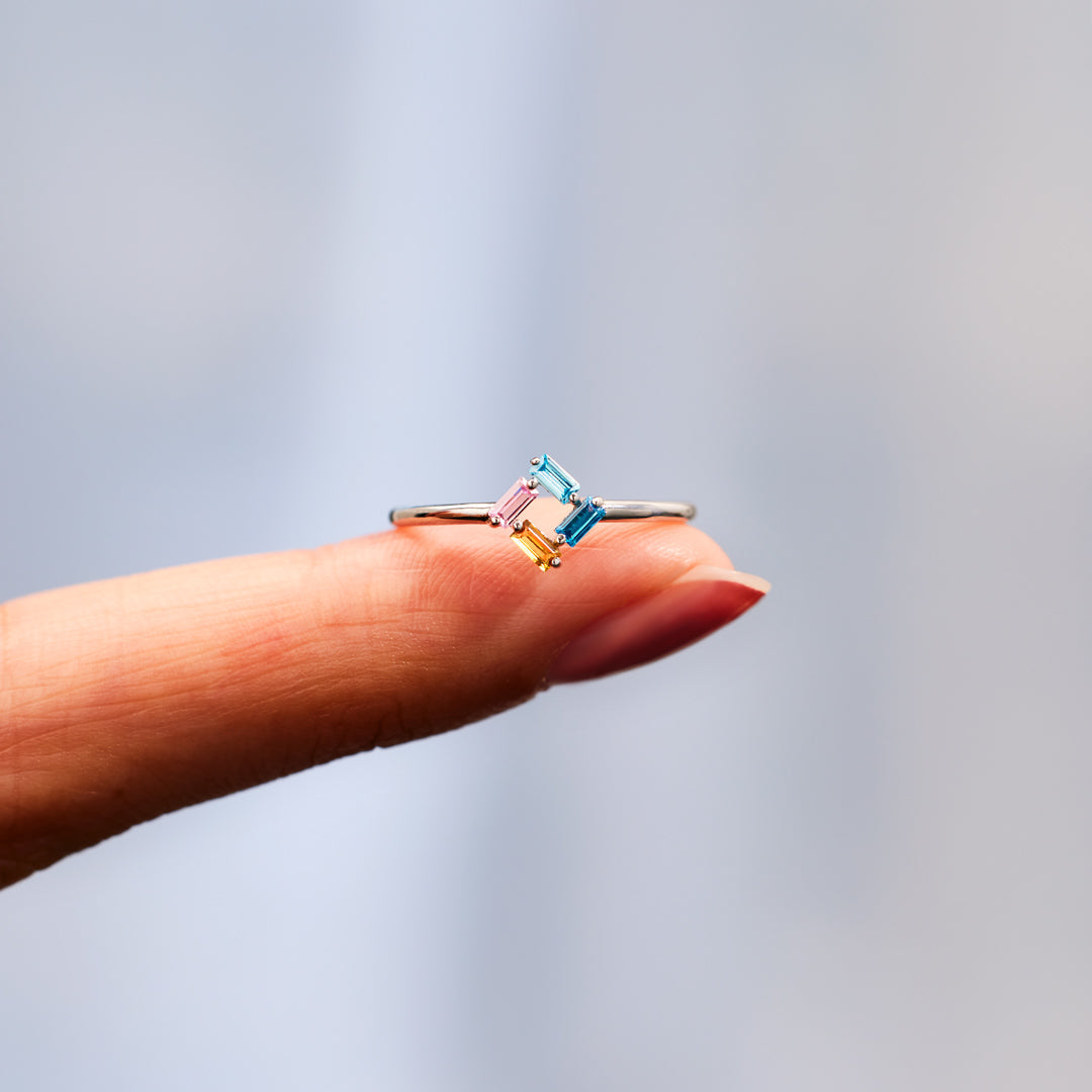3-6 Baguette Birthstones Ring