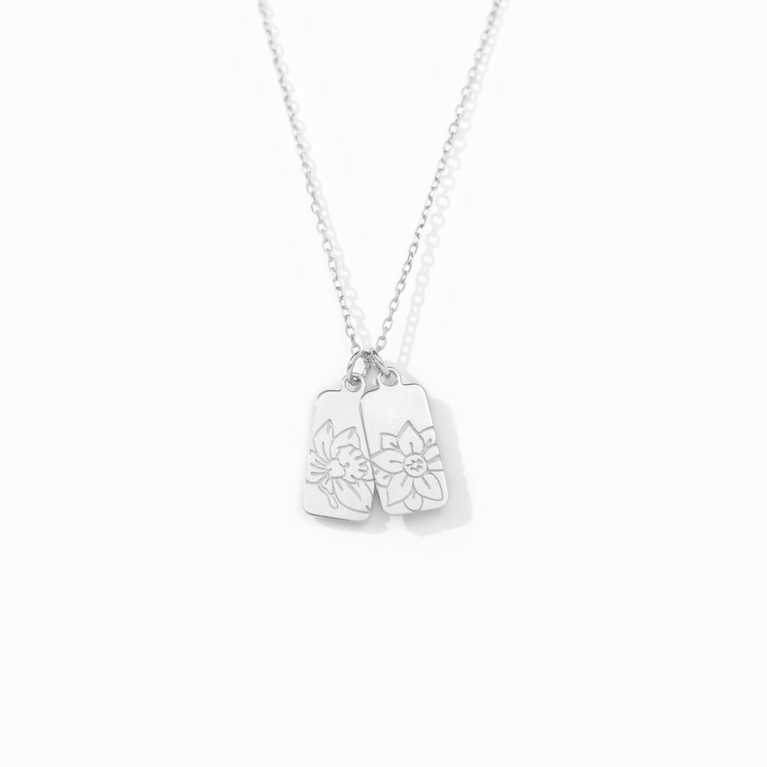 1-6 Birth Flower Disc Necklace