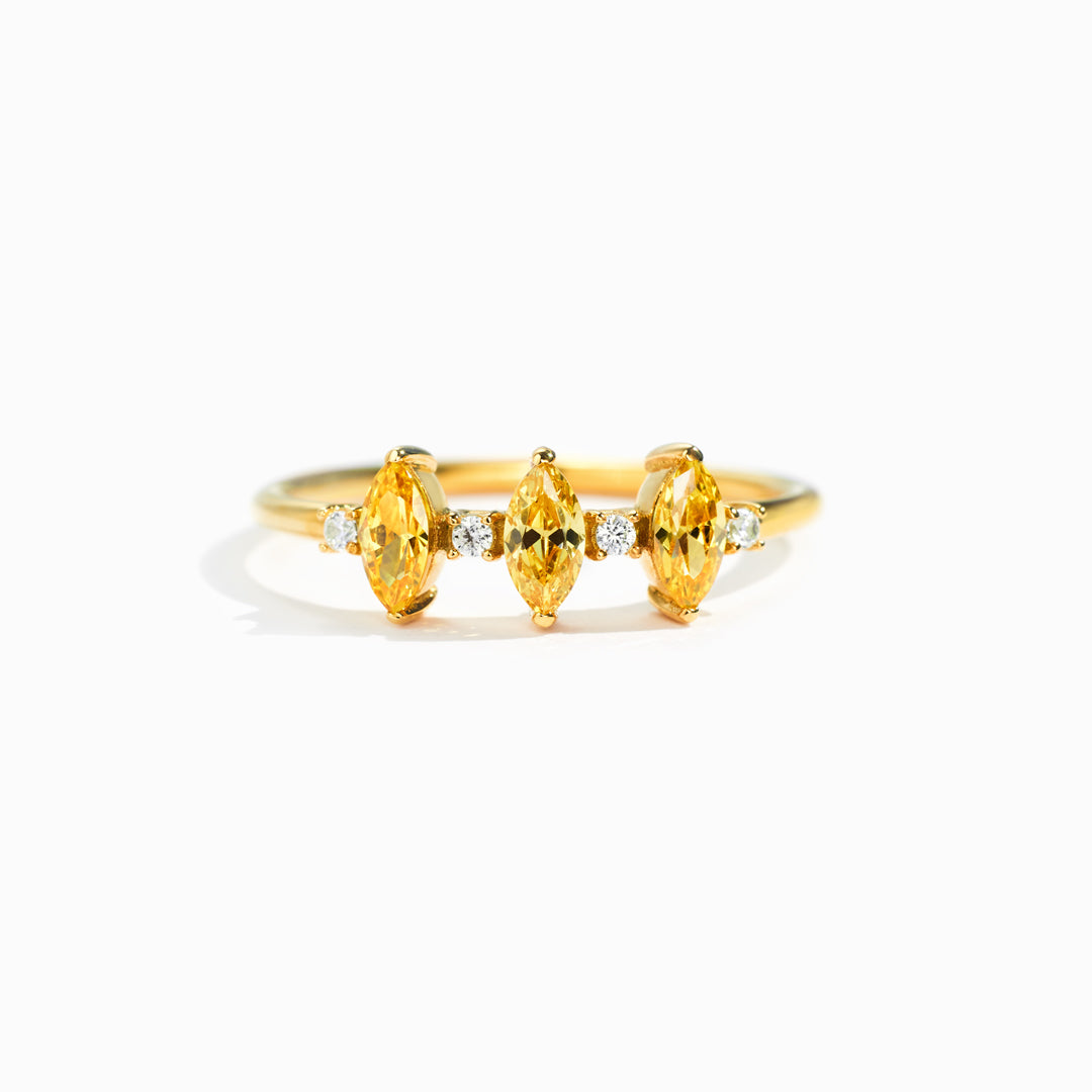 Past Present Future Triple Marquise Ring