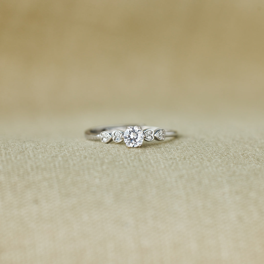 I Love You Round-Cut Heart Band Ring