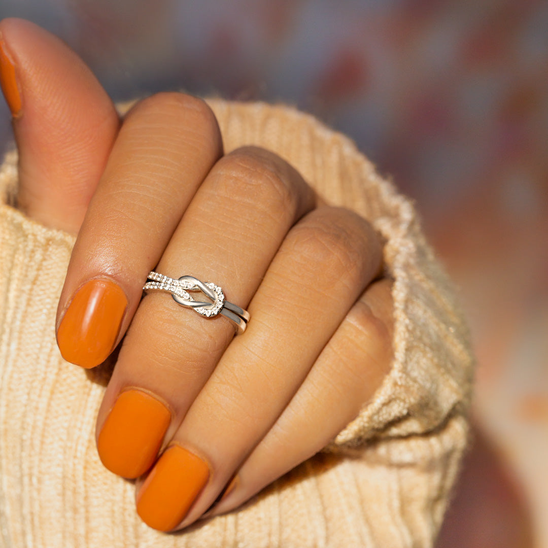 Mother & Daughter Ring - Square Knot Ring