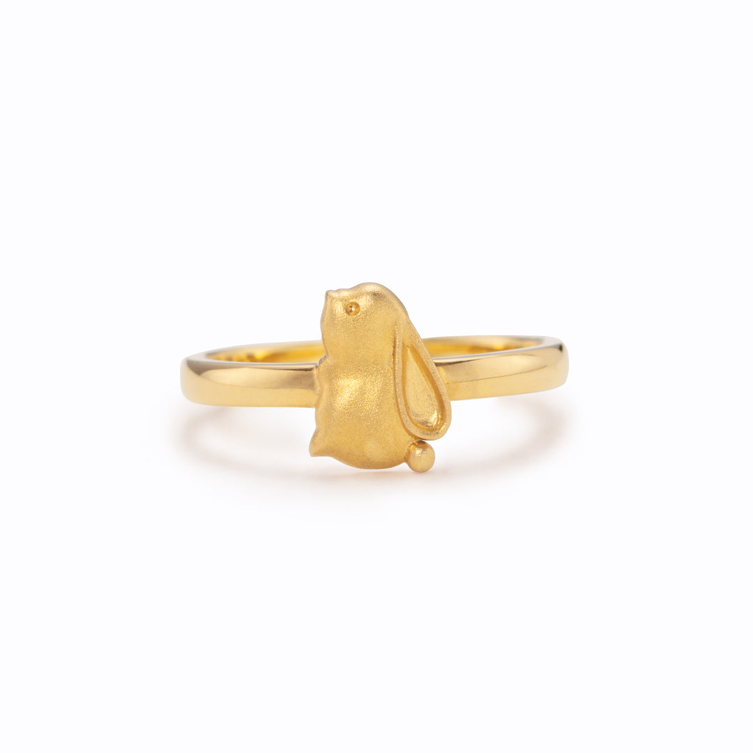 Don't Worry Be Hoppy Bunny Ring