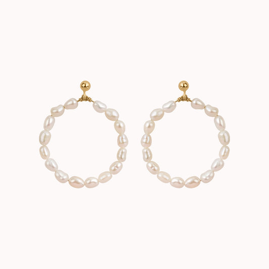 Carina Pearl Hoop Earrings