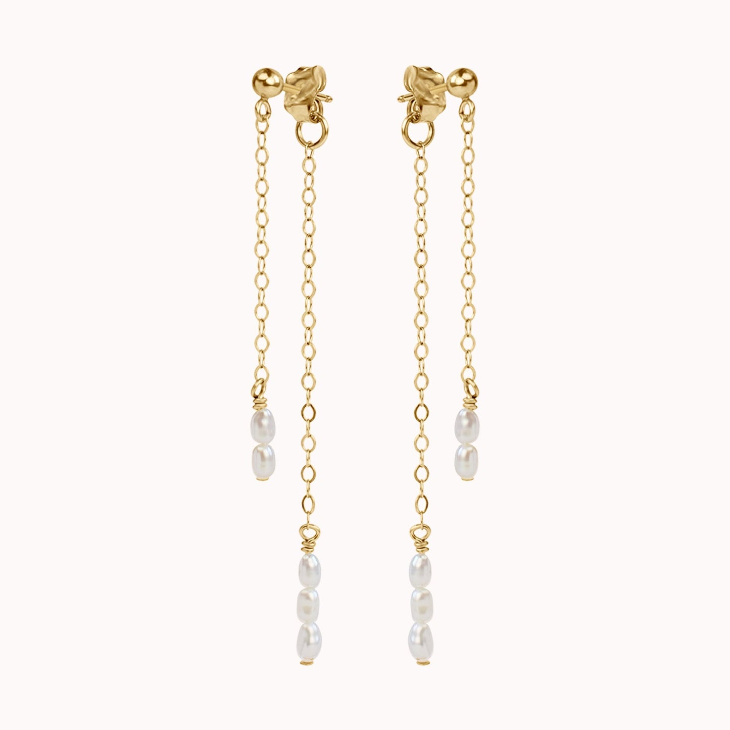 Cordelia Double Pearl Drop Earrings