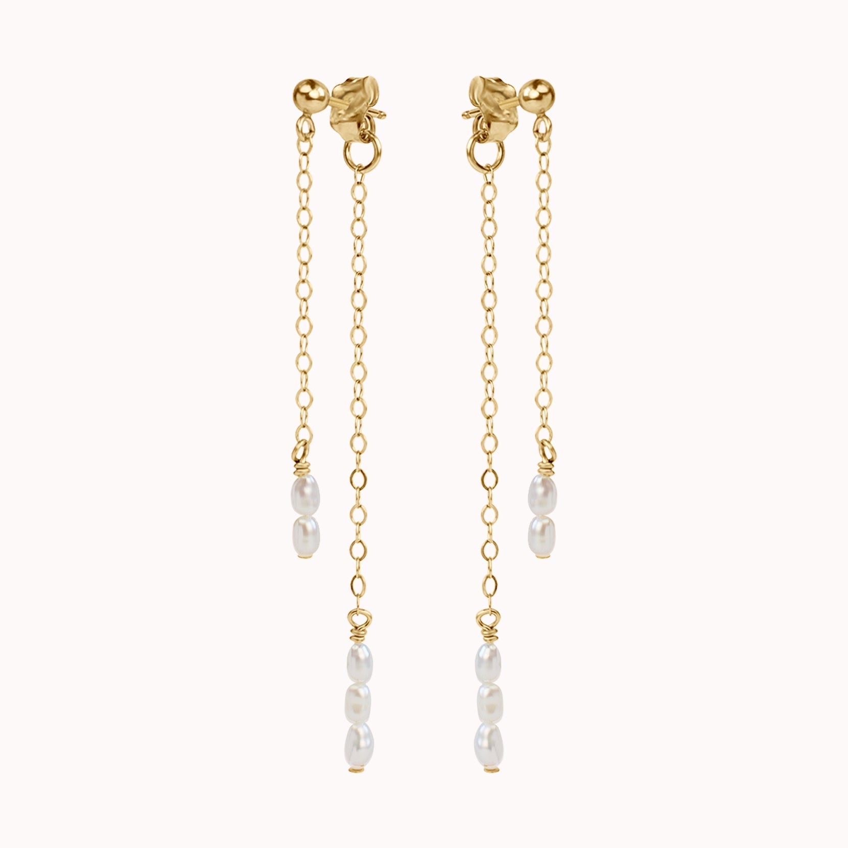 Cordelia Double Pearl Drop Earrings