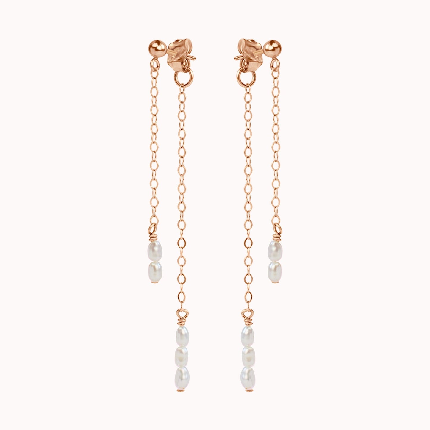 Cordelia Double Pearl Drop Earrings