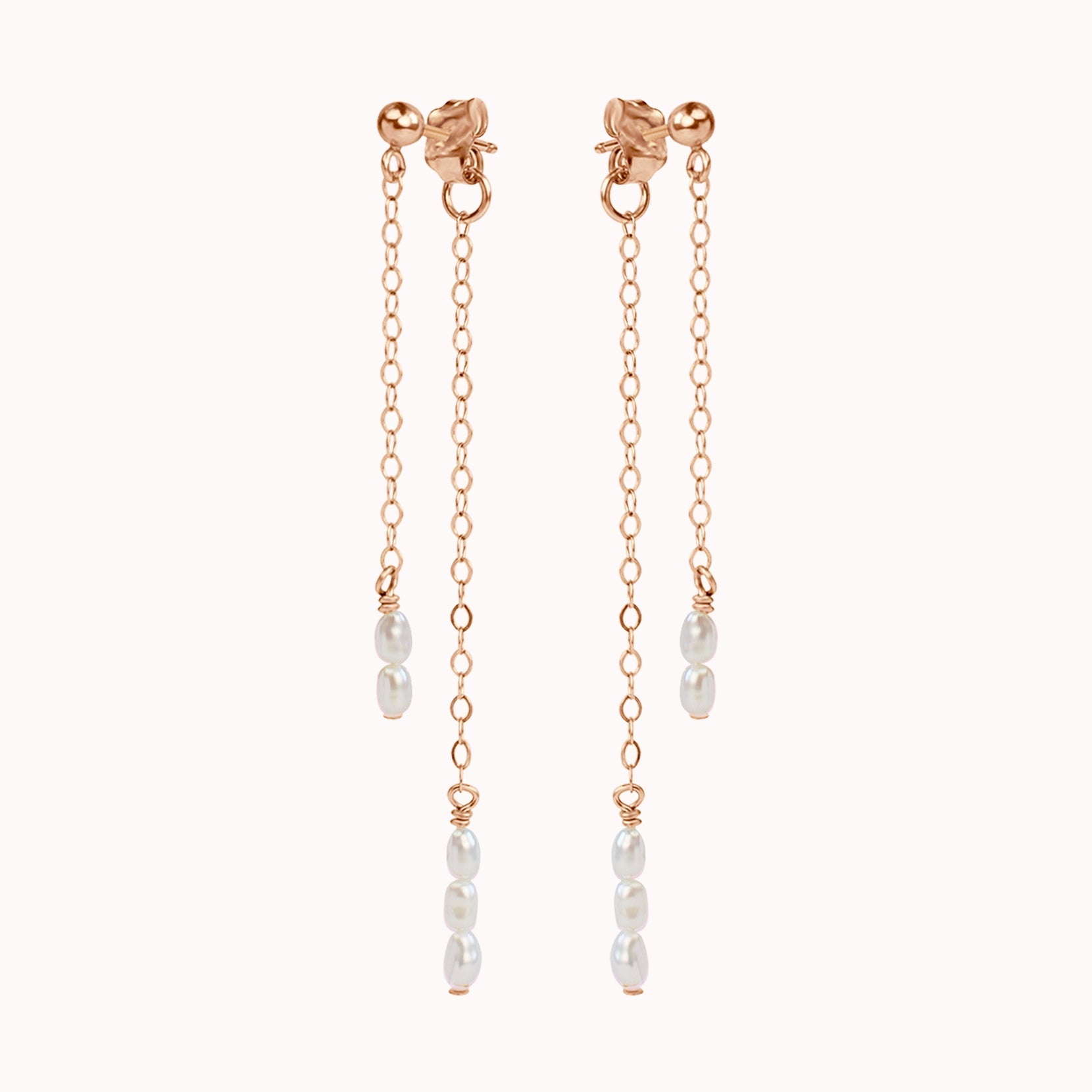 Cordelia Double Pearl Drop Earrings