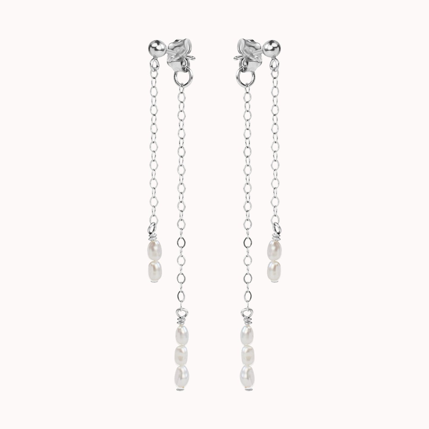 Cordelia Double Pearl Drop Earrings